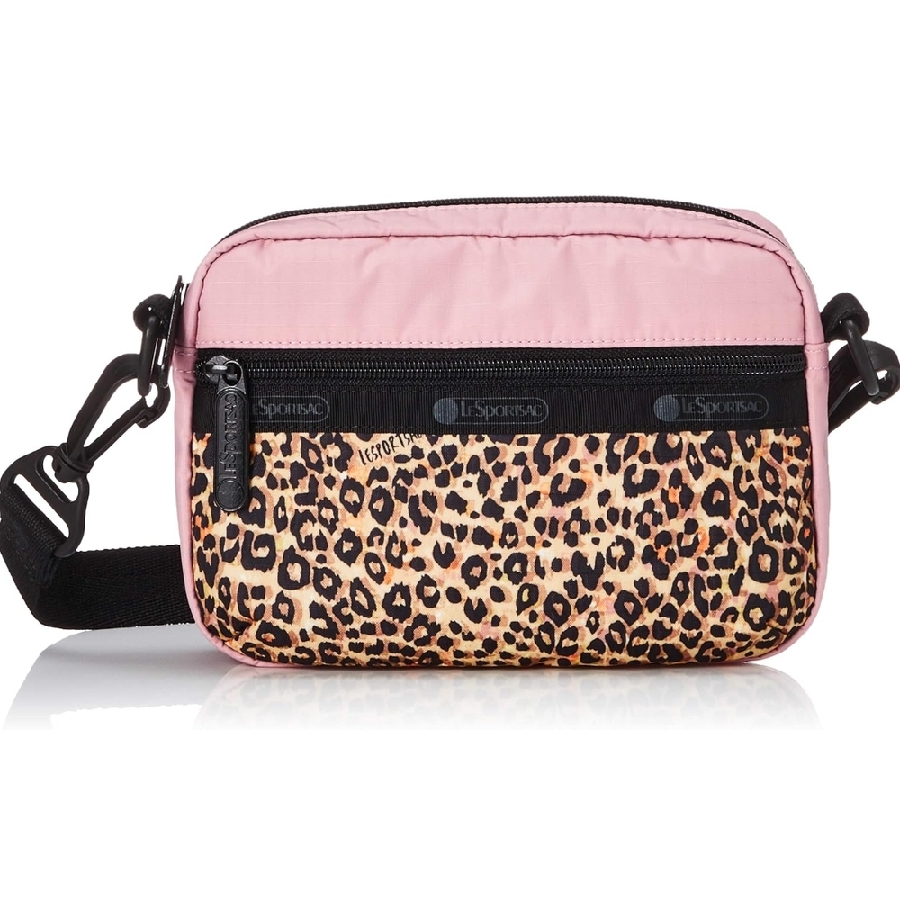 LeSportsac Pink and Leopard Print Crossbody Bag